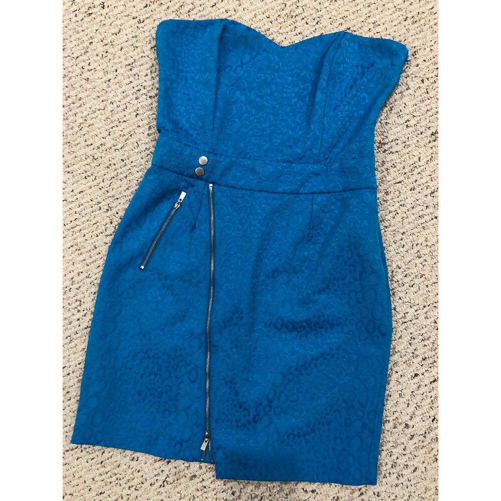 Laundry By Design Turquoise Strapless Cocktail Dress - Size 8